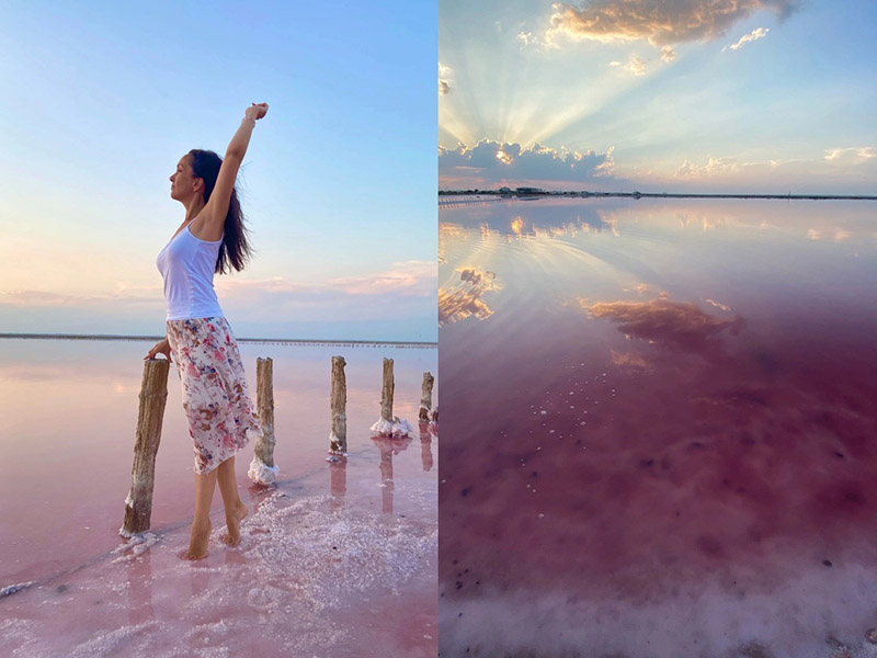 Розовое озеро Сасык-Сиваш в Крыму